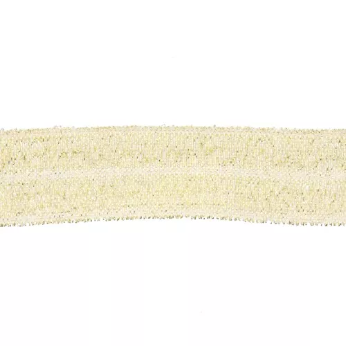 16mm Flat elastic ribbon - Gold glitter x1m
