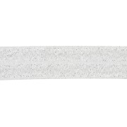 16mm Flat elastic ribbon - Silver glitter x1m|raw }}