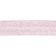 16mm Flat elastic ribbon - Light pink glitter x1m|raw }}