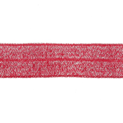 16mm Flat elastic ribbon - Red glitter x1m