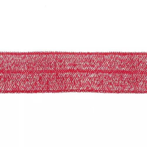 16mm Flat elastic ribbon - Red glitter x1m