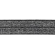 16mm Flat elastic ribbon - Black glitter x1m