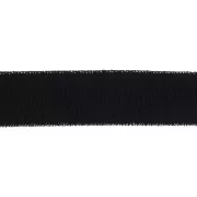 16mm Flat elastic ribbon - Black glitter x1m