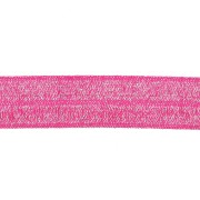 16mm Flat elastic ribbon - Fuchsia glitter x1m