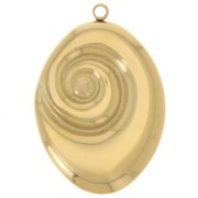 27x19mm 304L Stainless Steel Oval Spiral Pendant - Gold x1|raw }}