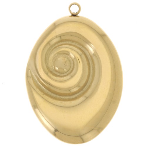 27x19mm 304L Stainless Steel Oval Spiral Pendant - Gold x1