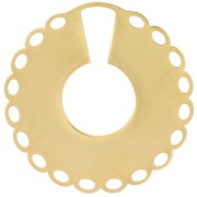 35mm Stainless steel 316L Round worked pendant - multi-hole - Gold x1