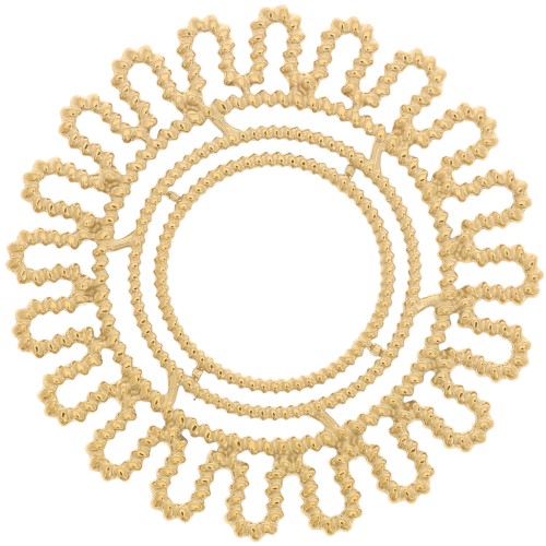 30mm Stainless steel 316L daisy flower twisted effect Pendant - Gold x1