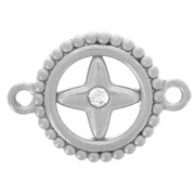 10mm 304L stainless stround spacer - star pattern with rhinestones x1