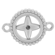 10mm 304L stainless stround spacer - star pattern with rhinestones x1