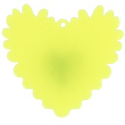 37x39 mm Acrylic Relief Heart Pendant - Neon Yellow - Glitter Green x1