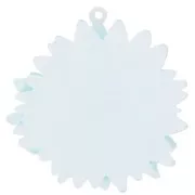41mm 3D acrylic daisy flower pendant - Light blue glitter x1