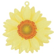 41mm 3D acrylic daisy flower pendant - Light yellow glitter x1|raw }}