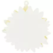 41mm 3D acrylic daisy flower pendant - Light yellow glitter x1