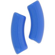 35x11mm Curved tube beads in opaque acrylic - Azure blue x6