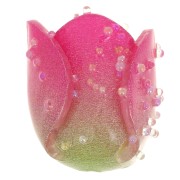15x12mm Tulip flower bead with small random balls - Dark Pink x1|raw }}