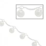 Chain with round sequins and bent spacers  3mm silver tone x 1m