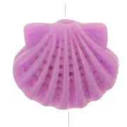 9x11.5mm Plastic shell bead - Lilac x1