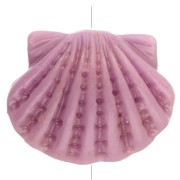 Plastic shell bead, 9.5 x 11.5 mm - Lilac x1