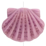 Plastic shell bead, 9.5 x 11.5 mm - Lilac x1