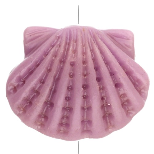 Plastic shell bead, 9.5 x 11.5 mm - Lilac x1