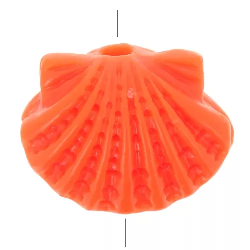 9x11.5mm Plastic shell bead - Coral x1