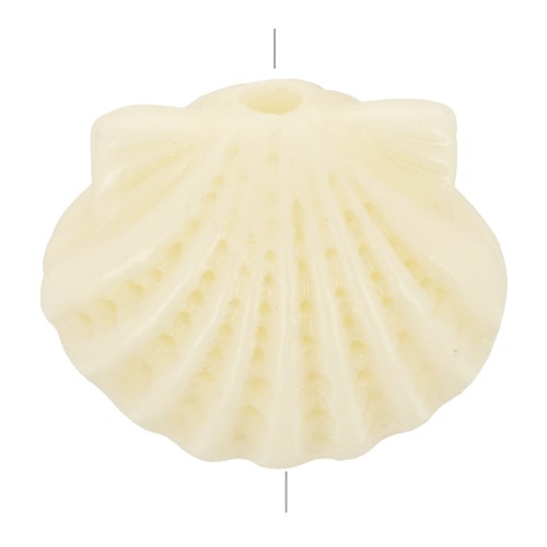 9x11.5mm Plastic shell bead - Ivory x1