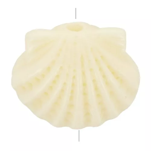 9x11.5mm Plastic shell bead - Ivory x1