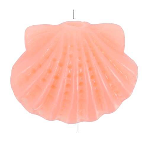 9x11.5mm Plastic shell bead - Salmon x1