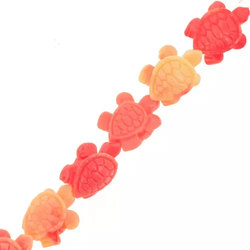 15x12mm Plastic Turtle Bead - Grenadine x1