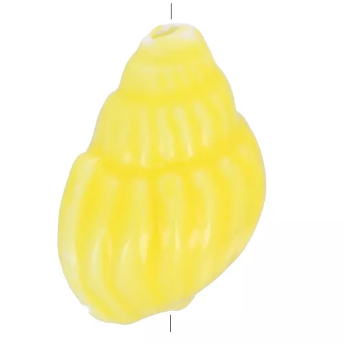 21x13mm Ceramic Shell Bead - Yellow x1