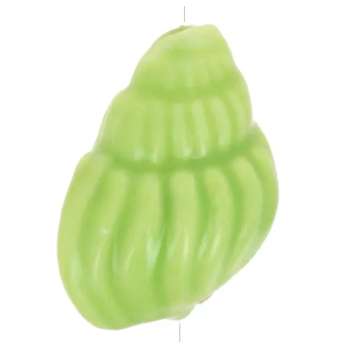 21x13mm Ceramic Shell Bead - Green x1