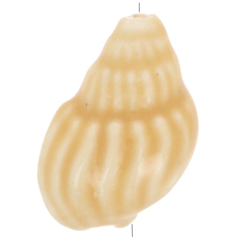 21x13mm Ceramic Shell Bead - Beige x1