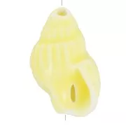 21x13mm Ceramic Shell Bead - Light yellow x1