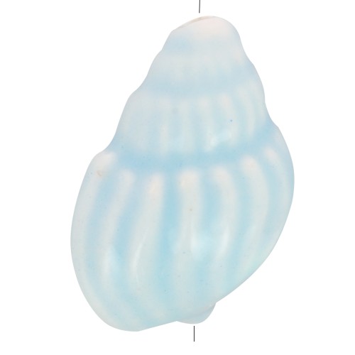 21x13mm Ceramic Shell Bead - Light blue x1