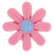 16mm Resin flower cabochon - Pink - Blue x1