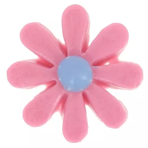 16mm Resin flower cabochon - Pink - Blue x1