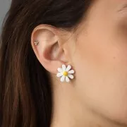 16mm Resin flower cabochon - Pink - Blue x1