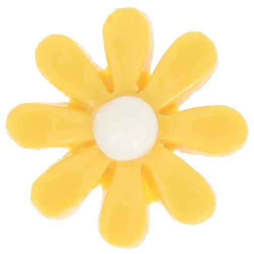 16mm Resin flower cabochon - Dark yellow - White x1