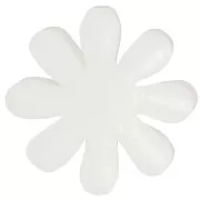 16mm Resin flower cabochon - White - Yellow x1