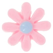 16mm Resin flower cabochon - Light pink - Sky blue x1