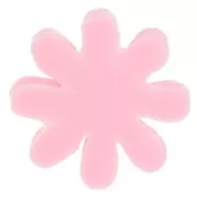 16mm Resin flower cabochon - Light pink - Sky blue x1