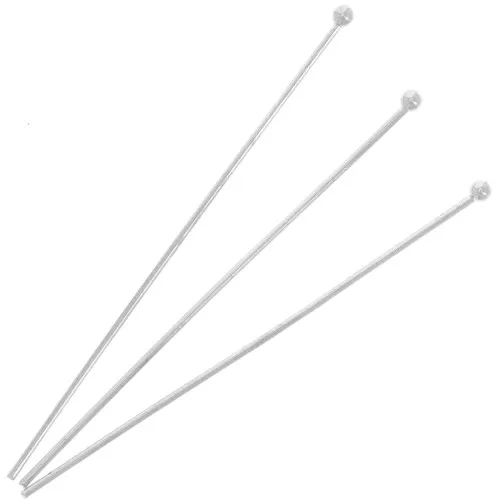 50x0.8mm Ball Head Pins - Silver Tone x25