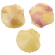 12x13.5mm Ceramic shell beads - Beige - Mottled lilac x4