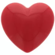 Cabochon heart 25.5x27 mm in opaque resin - Dark red x1
