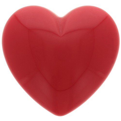 Cabochon heart 25.5x27 mm in opaque resin - Dark red x1