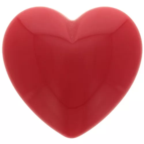 Cabochon heart 25.5x27 mm in opaque resin - Dark red x1