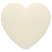 Cabochon heart 25.5x27 mm in opaque resin - Ecru x1