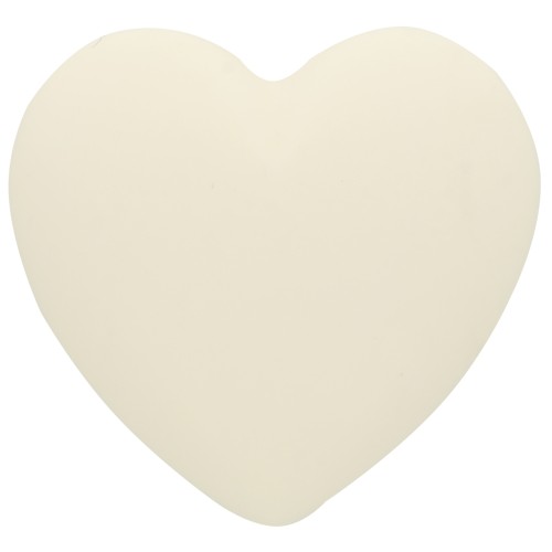 Cabochon heart 25.5x27 mm in opaque resin - Ecru x1