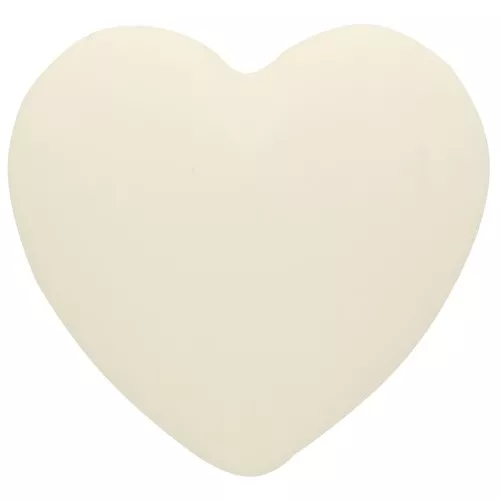 Cabochon heart 25.5x27 mm in opaque resin - Ecru x1